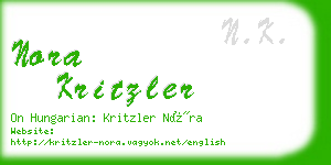 nora kritzler business card